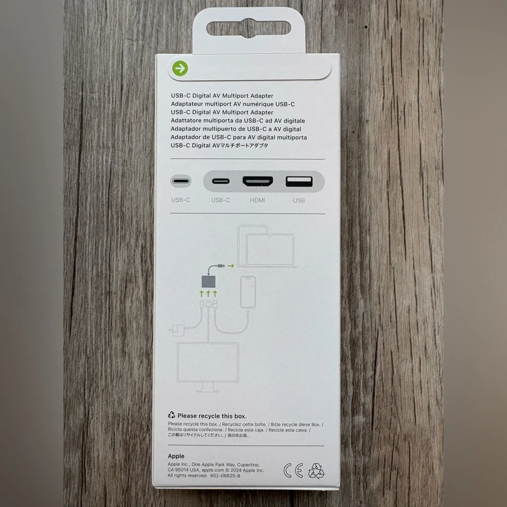 Apple USB-C Digital AV Multiport Adapter, Color: White, Model: A2119
